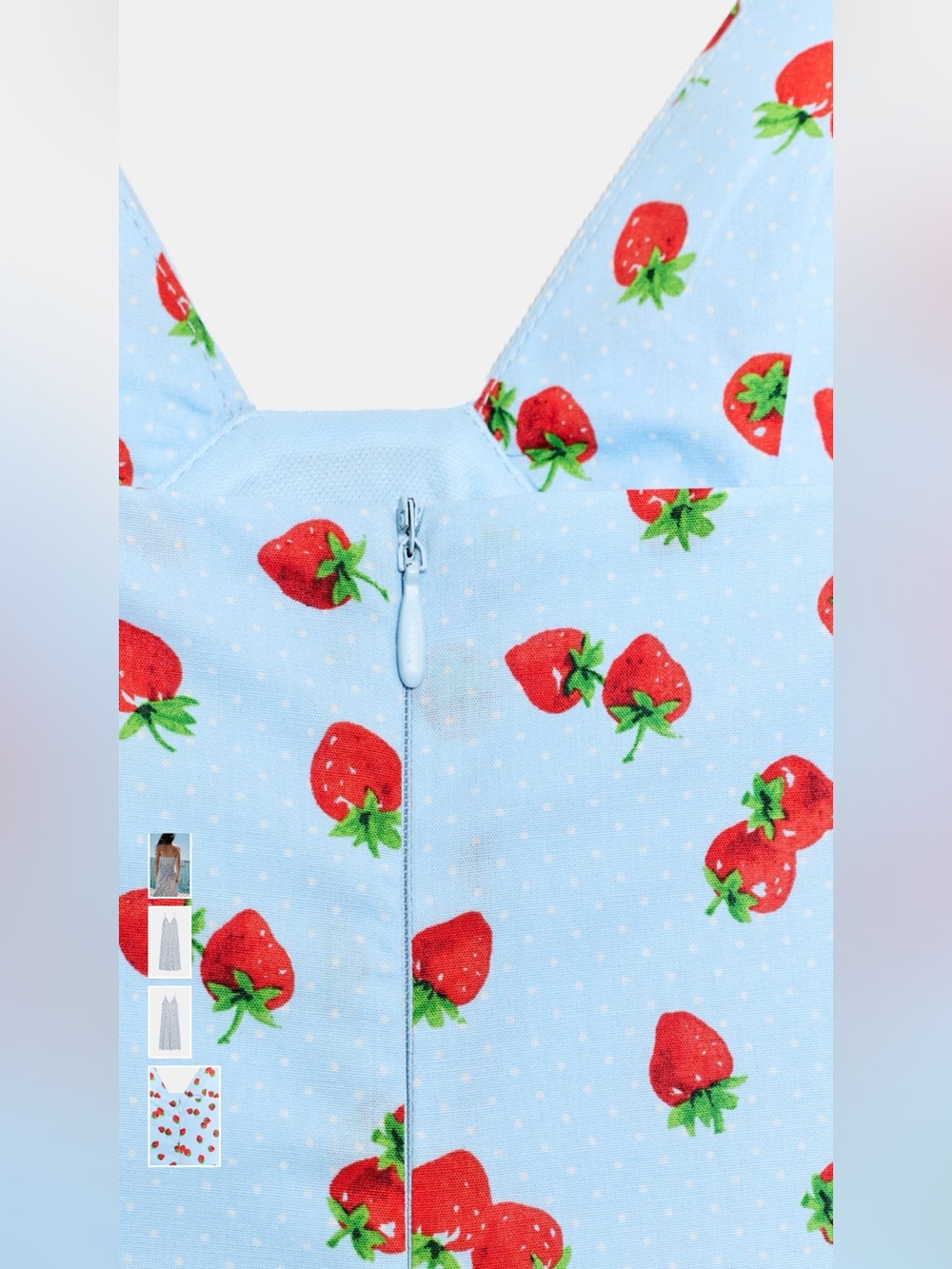 Light Blue Strawberry Dress - Picture 3 of 3
